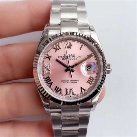 rolex 34 datejust pink face.